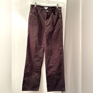 Stretchy brown velvet Bootcut Pants with Pockets , High Waist, S/M it’s stretchy